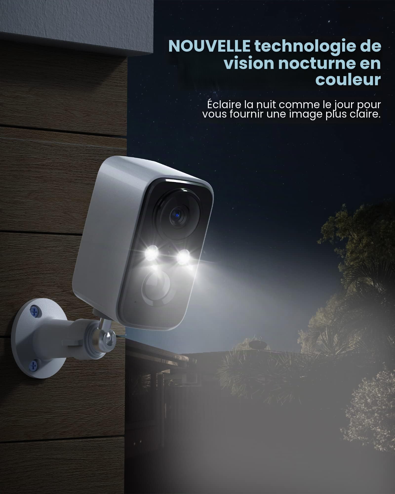 FOAOOD Caméra Surveillance WiFi Extérieure sans Fil avec Panneau Solaire,Caméra Surveillance WiFi avec Vision Nocturne Couleur, Détection Humaine PIR, Audio Bidirectionnel, Étanche IP66