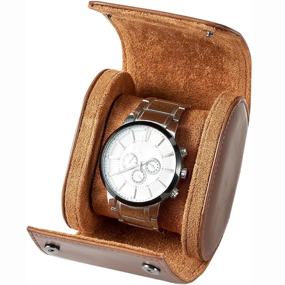 Custodia Da Viaggio Per Orologio Custodia Per Orologio, Rotolo Per Orologio In Pelle Pu Con Cuscino Per Orologio Rimovibile,Custodia Da Viaggio Per Organizer,Nero,1slot