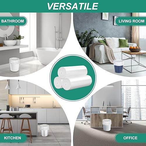 Miniatura 6 de Magesh Bolsa de basura de 4 galones fuerte, sin fugas, pequeñas bolsas de basura sin perfume gruesas para baño, oficina, cocina, bote de basura