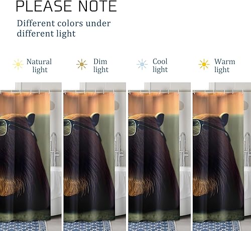 Miniatura 6 de GDHBLING Capybara - Cortina de ducha con diseño de dibujos animados de animales divertidos para adultos, extravagante, lavable, cortina de ducha