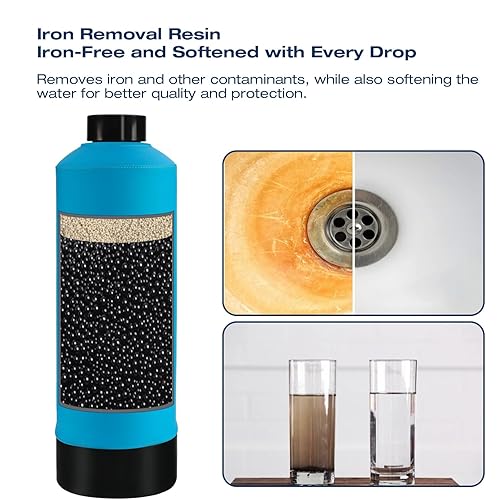 Miniatura 4 de H&G Lifestyles Sistema central de filtro de agua de manganeso y hierro para toda la casa, certificado NSF que elimina hierro, manganeso, H2S, metal