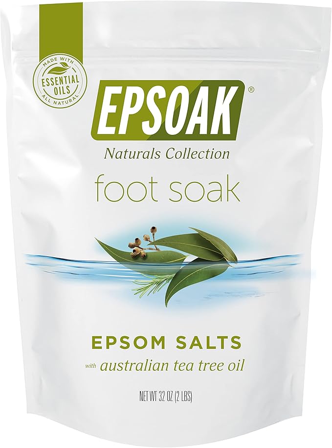 Tea Tree Oil Foot Soak with Epsoak Epsom Salt 2 POUND (32oz) VALUE