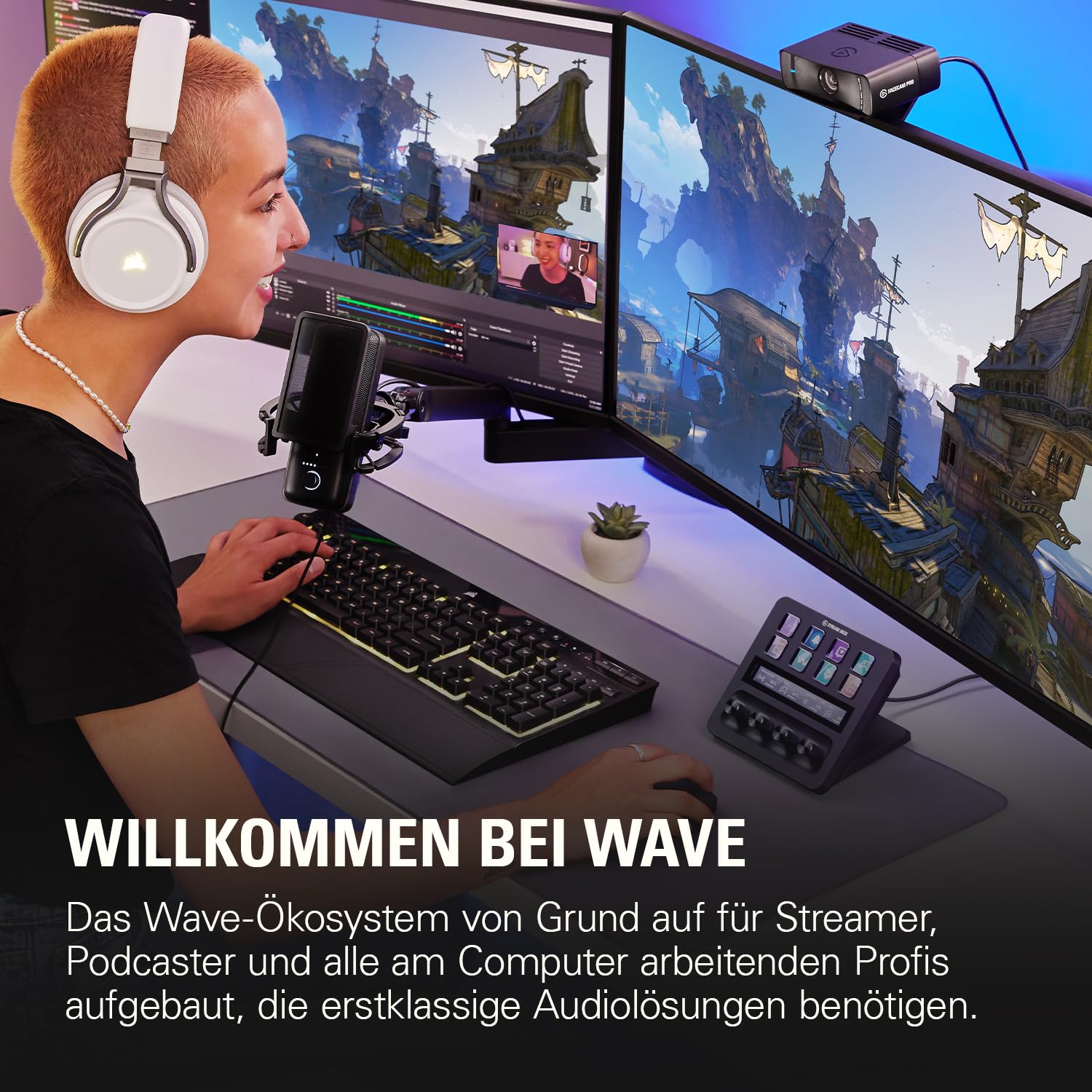 Elgato USB Audiomixing-Bundle (Black) - Audiomixer, Studio-Controller, Kondensator-Mikro für Podcasting, Streaming, Broadcasting, Gaming, anpassbare Touch-Leiste, Drehreglern und LCD-Tasten, Mac/PC