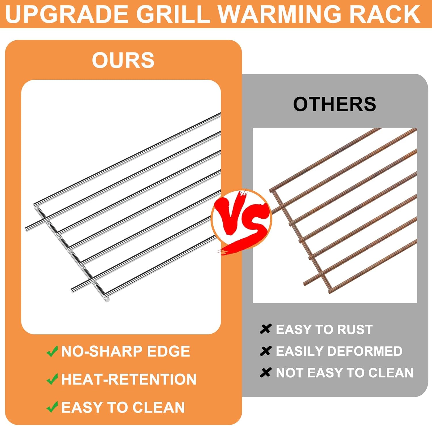 7513 Grill Warming Rack for Weber Genesis 1000 Parts Genesis 1000-5500, Genesis Silver/Gold C & B, 80633 Raised Grill Rack for Weber Spirit 700 Genesis Platinum Grill Stainless Steel 24.9"x4.7"