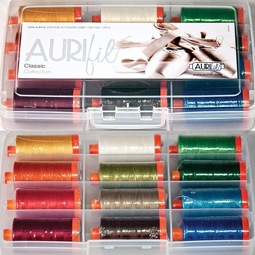 Aurifil Thread Set Classic Collection 50wt Cotton 12 Large (1422 yard) Spools