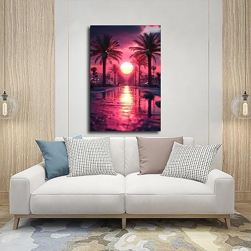 Miniatura 5 de Retrofuturism Vaporwave Wall Art  80s Neon Cyber Cityscape Print  Synthwave Retro Poster for Bedroom Decor Canvas Poster Wall Art Decor Print