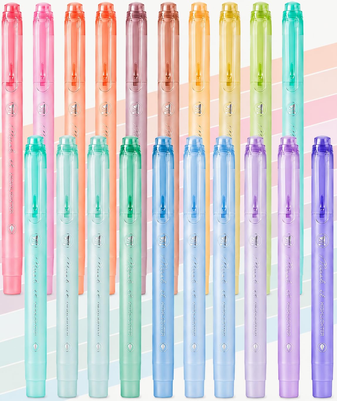 Pastell-Textmarker in 20 Farben, niedliche ästhetische Textmarker