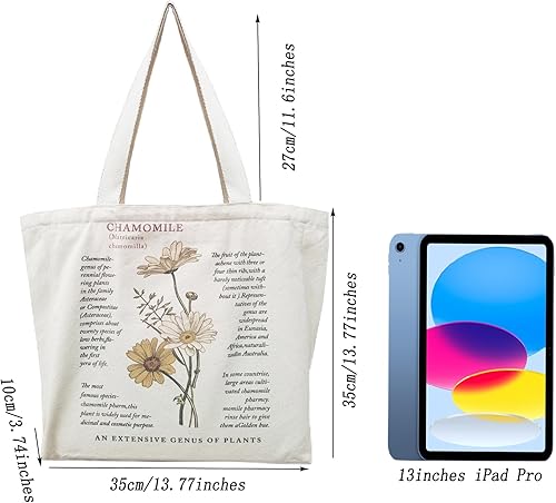 Miniatura 7 de BROADREAM Bolso de lona con cremallera y bolsillo interior