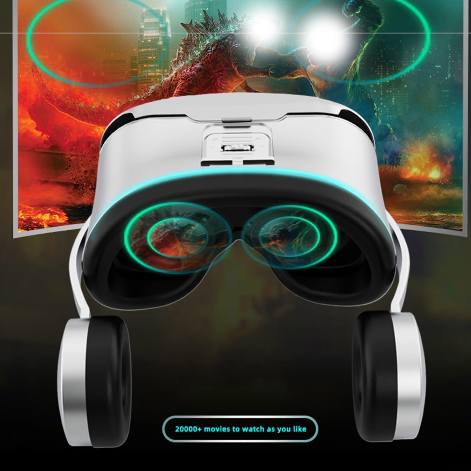 ZYNCUE Cuffie per realtà virtuale per telefono, sistema di gioco Goggless VR, set indossabile per realtà virtuale, per principianti, bambini e adulti, colore nero