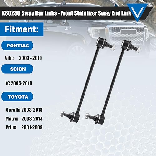 Miniatura 2 de Varillas de la barra estabilizadora delantera para Pontiac Vibe 2003-2010, Scion tC 2005-2010, Toyota Corolla 2003-2018, Toyota Matrix 2003-2014 y