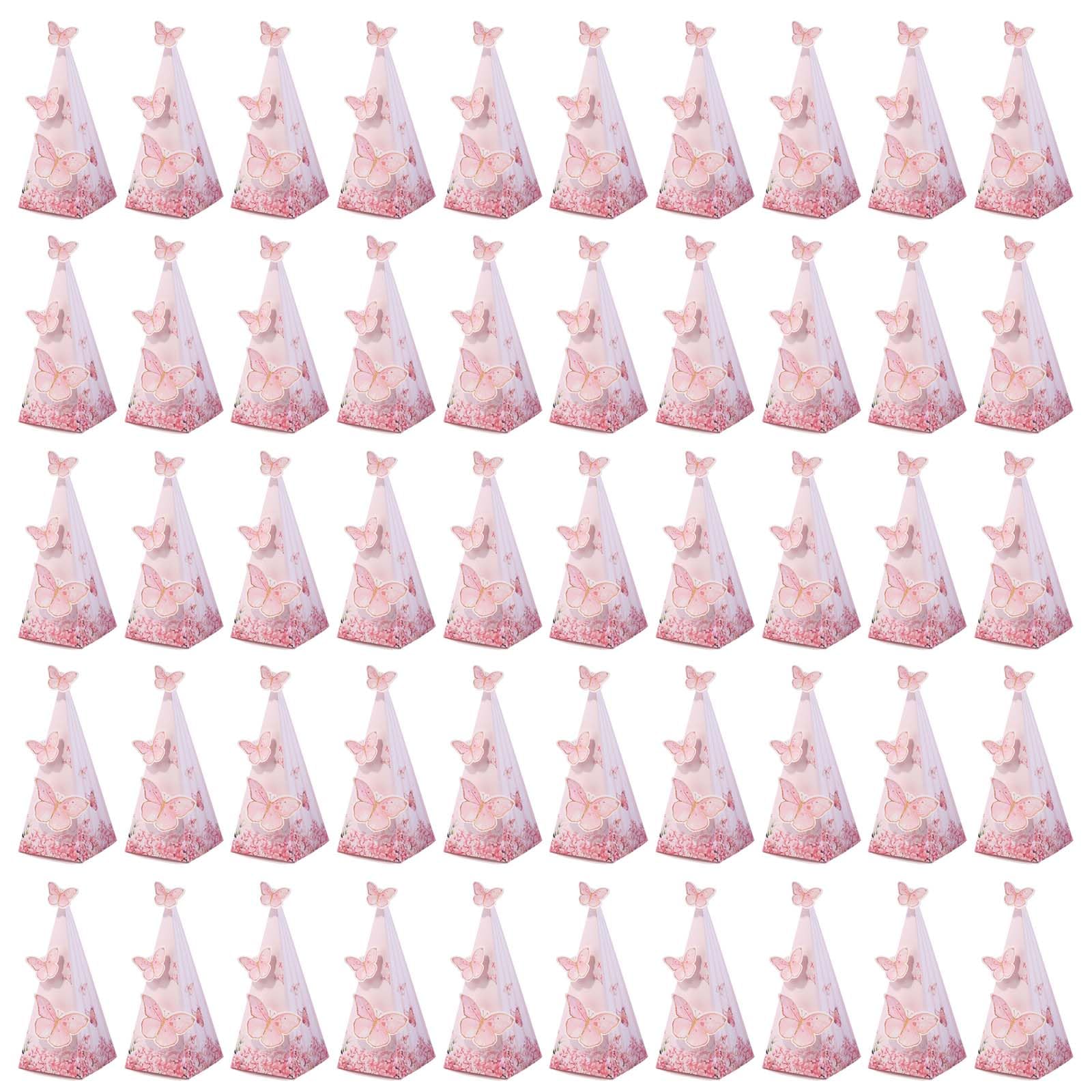 Boîtes à faveur triangulaires papillon pour bonbons et souvenirs de fête