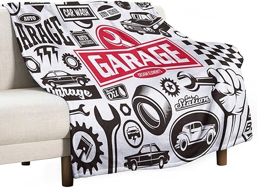 Miniatura 45 de Manta clásica retro para automóvil, diseño clásico de automóvil clásico americano, diseño de motocicleta, manta de franela súper suave para cama y