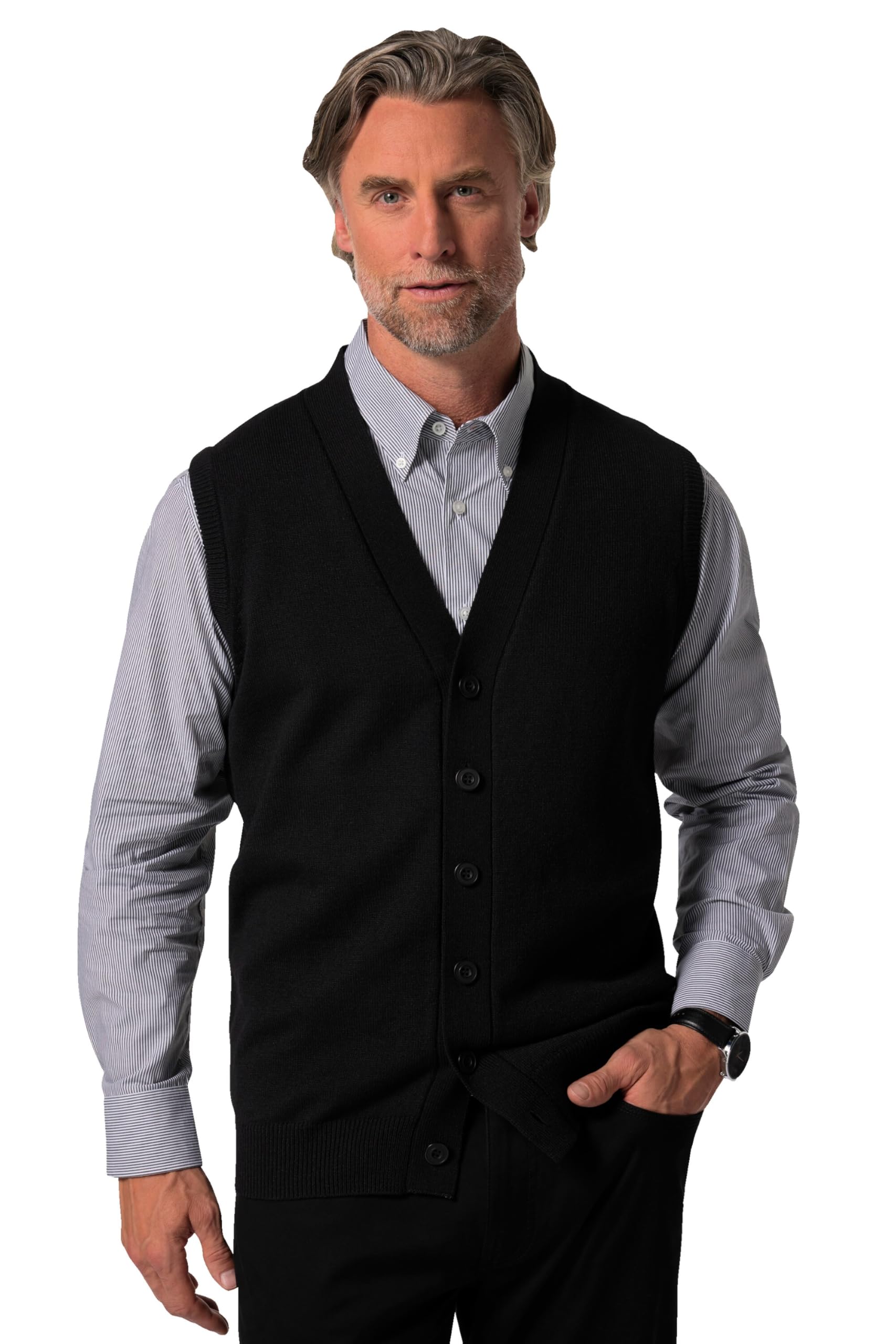 Boston Park Herren große Größen Übergrößen Menswear L-8XL Strickweste, V-Ausschnitt 832948