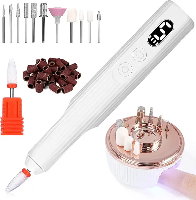 Cordless Nail Cutter with UV Lamp - Professional Electric Nail File for Manicure & Pedicure