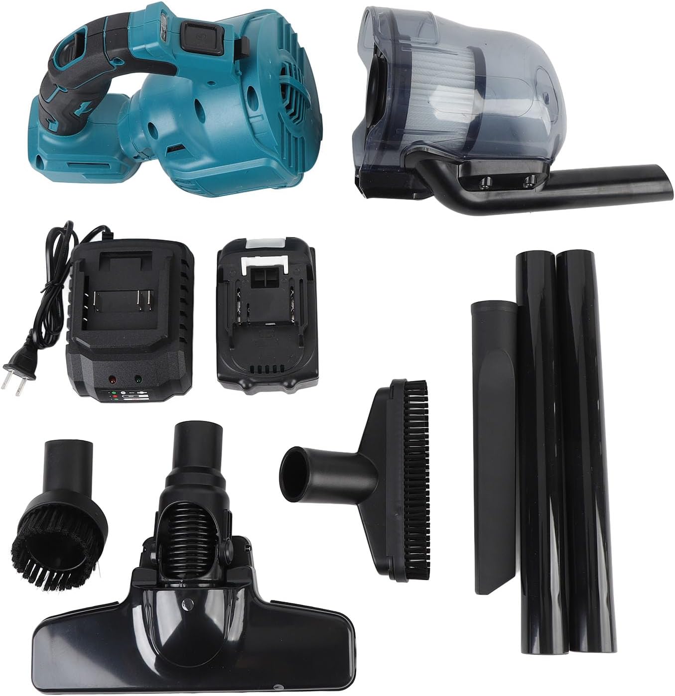 Eujgoov 18V Cordless Vacuum Cleaner, Electric Vacuum Cleaner, Strong Suction Power, 125AW, 700ml Large Capacity, 30min Runtime, 3 Attachments, Multiple Surfaces Adaptable (US Plug)