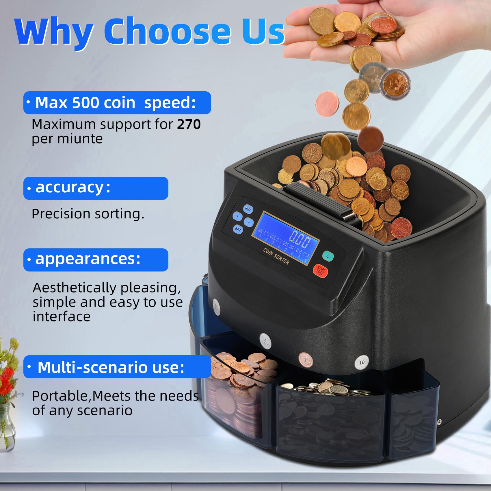 Amazon | コイン計数・仕分け機 コインカウンター コインソーター交換