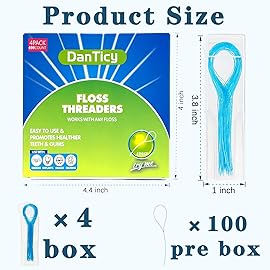 Floss Threaders Dental Floss Threader for Braces Bridges 400PCS(4Pack)
