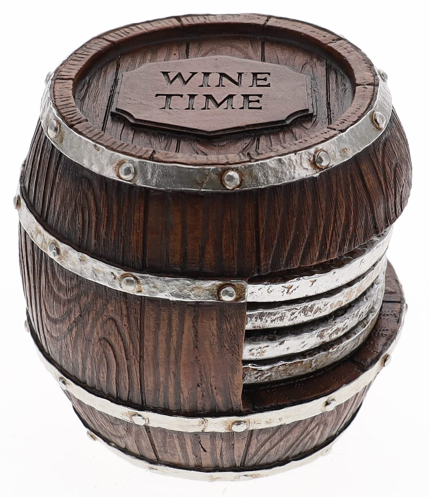 Amazon｜素朴なウイスキー樽 ワインタイムコースターセット