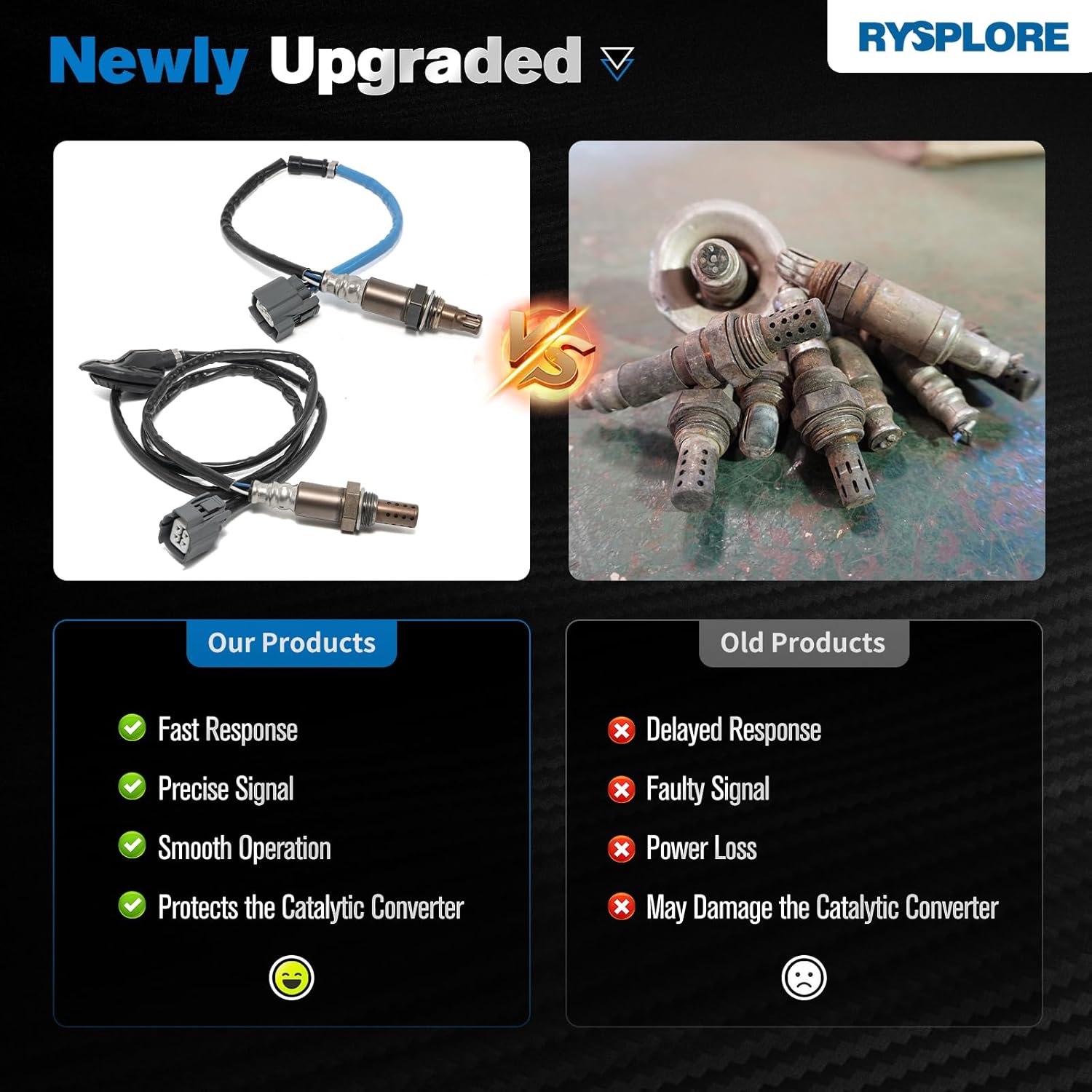 2Pcs o2 Sensor Upstream Downstream Oxygen Sensor Compatible with 2003-2007 Honda Accord #OE 234-4797, 234-9040