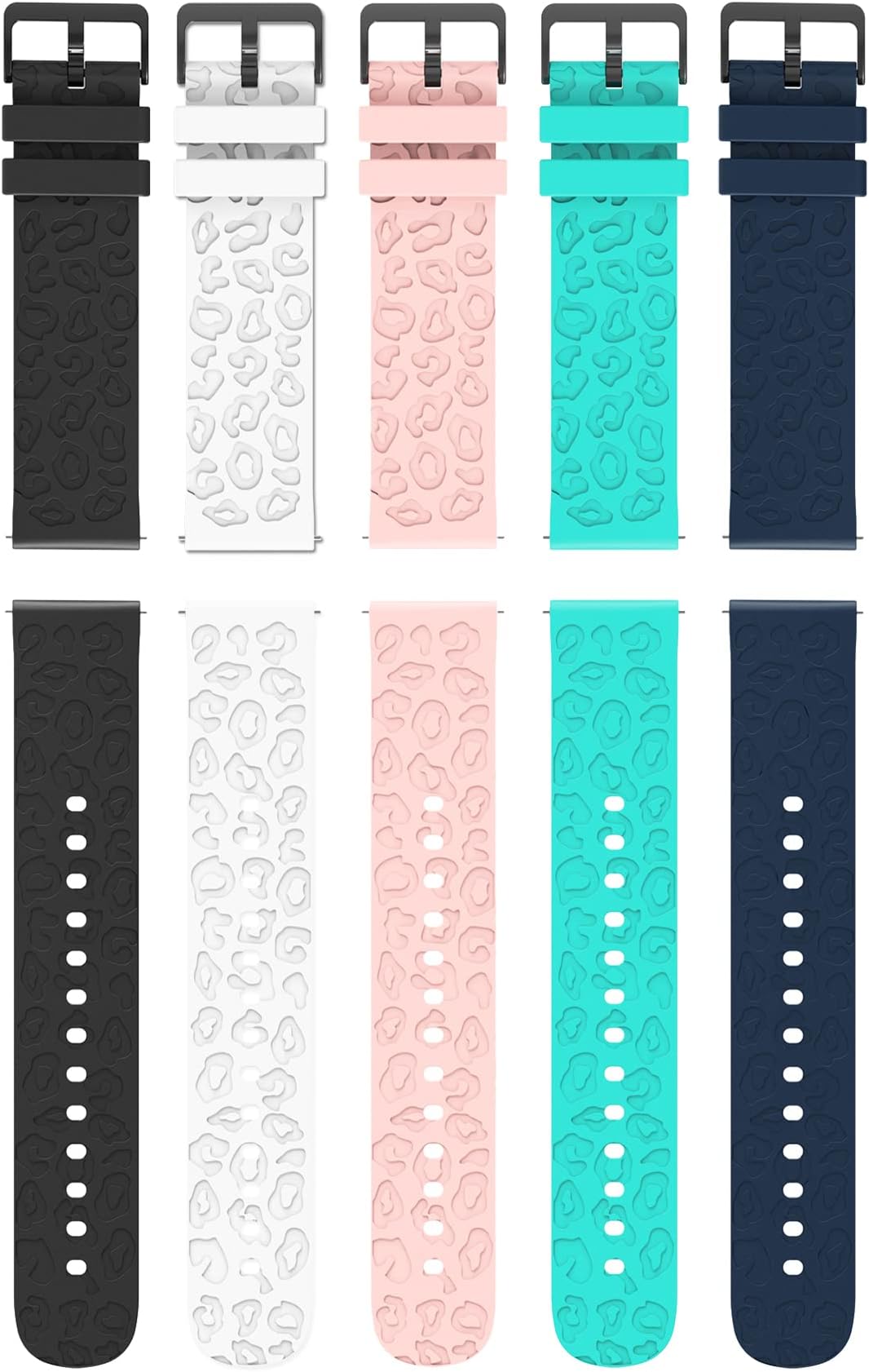 Smartwatch Accessories Compatible with iTech Fusion 2 /2S / 2R Watch Bands, 20mm Silicone Watch Band Quick Release for Women Men-Straps 5 Pack