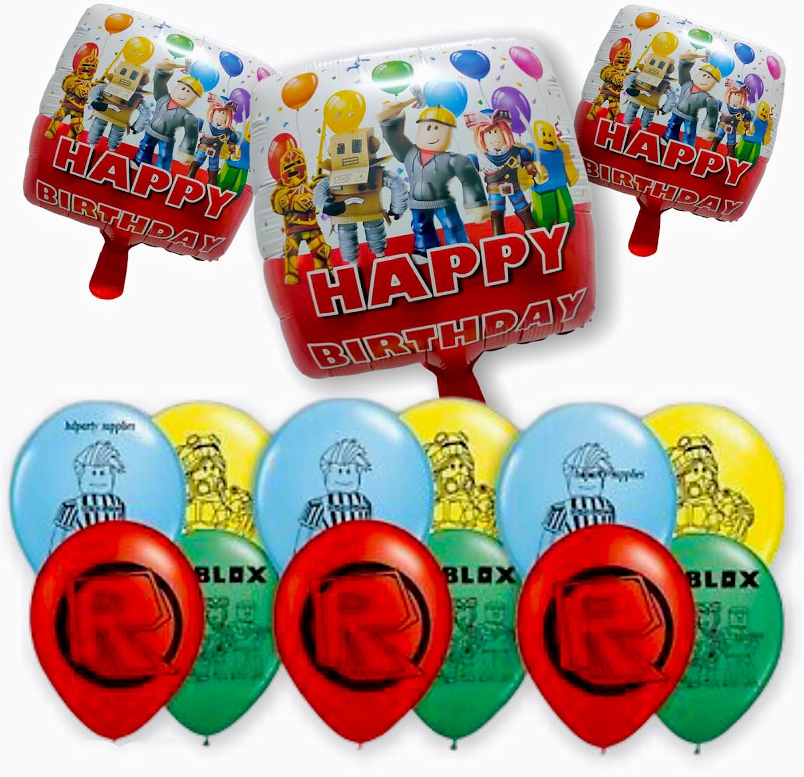 BLOX Latex & Foil Balloons - Party Decorations, supplies, favours, fillers. (FOIL & LATEX BALLOON SET (15PC SET))