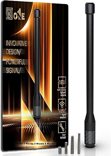 Antena corta de fibra de carbono de repuesto KEYO1E compatible con camiones Dodge RAM 1500 1994-2024 7.9 pulgadas de goma flexible duradera