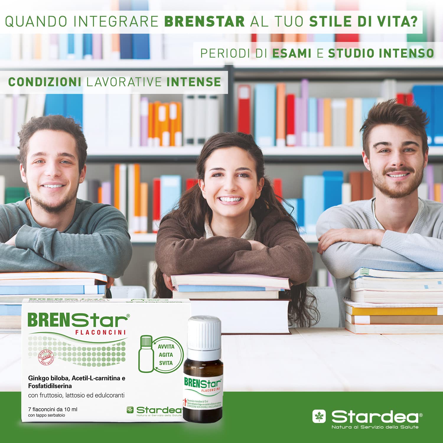 Ginkgo Biloba | Integratore per Memoria e Concentrazione | Integratore naturale stanchezza metale e fisica | Ginkgo Biloba da Bere | 7 flaconcini facile utilizzo | STARDEA Brenstar