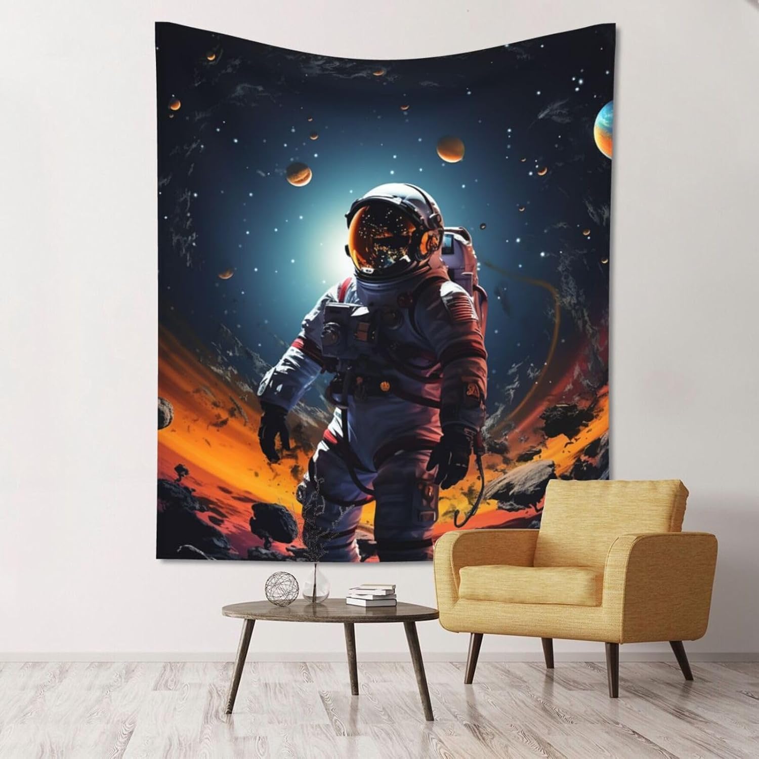 WEIHAKO Tapestry Wide Wall Hanging Tapestry Lightweight Wall Blanket Starry sky astronaut Tapestry Vintage Mural Wall Art Home Decor Aesthetic Tapestries for Bedroom Dorm Living Room 60x51 Inch
