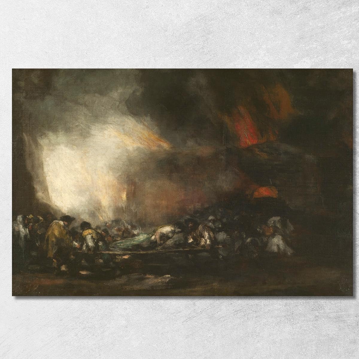 Tableau Incendie à l'hôpital Francisco de Goya fgy28 toile encadrée 130x90