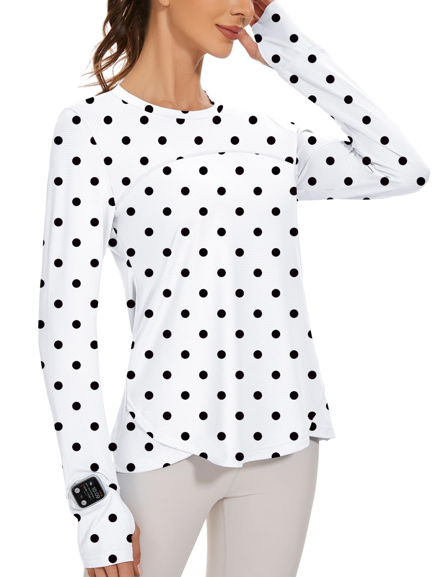 IECCP Sport Bluse Damen Langarm Activewear-T-Shirts UPF 50+ UV Schutz Sonnenschutz Langarmshirts Schlanke Passform Mit Daumenloch Rashguards Sportshirt