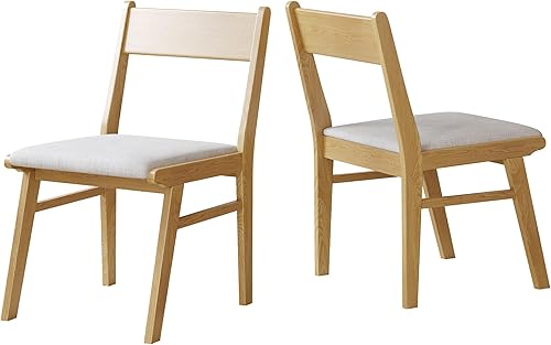 Miniatura 9 de Juego de 4 sillas de comedor para cocina del hogar, sillas laterales tapizadas de tela moderna para comedor y restaurante, sillas de color madera