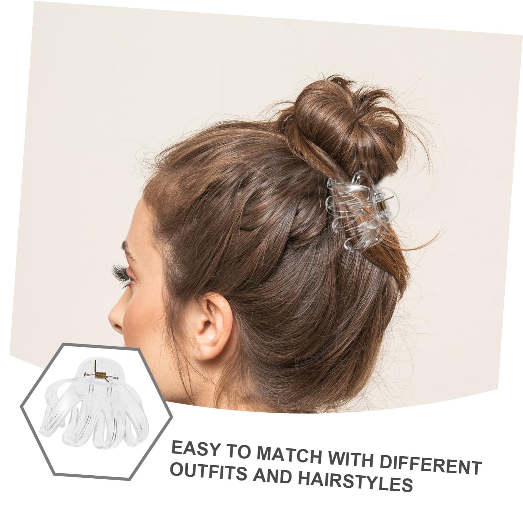 Hemobllo 15pezzi Fermagli per Capelli Grandi in Plastica Trasparente Artigli Fermagli per Capelli da Donna alla Moda e Divertenti