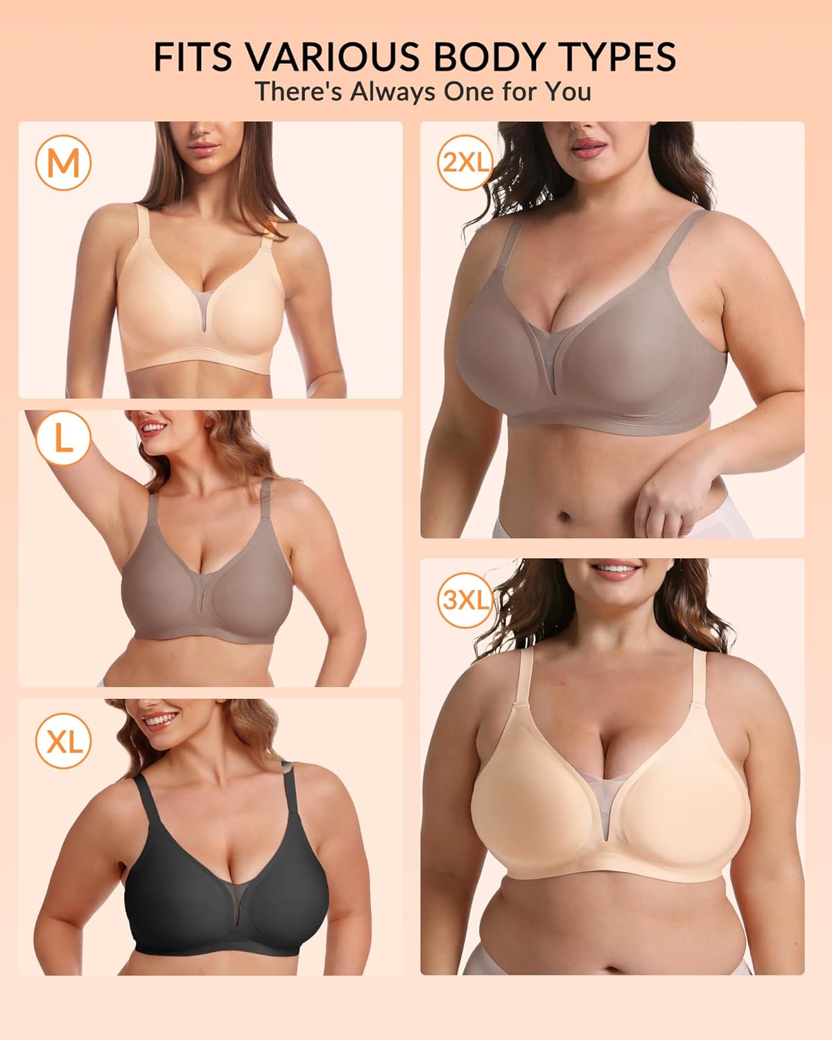 Deep V Wireless Push Up Jelly Bras for Women Seamless Sexy Mesh Supportive Lift No Underwire Luxe Soft Comfy Tshirt Bralette - Image 6