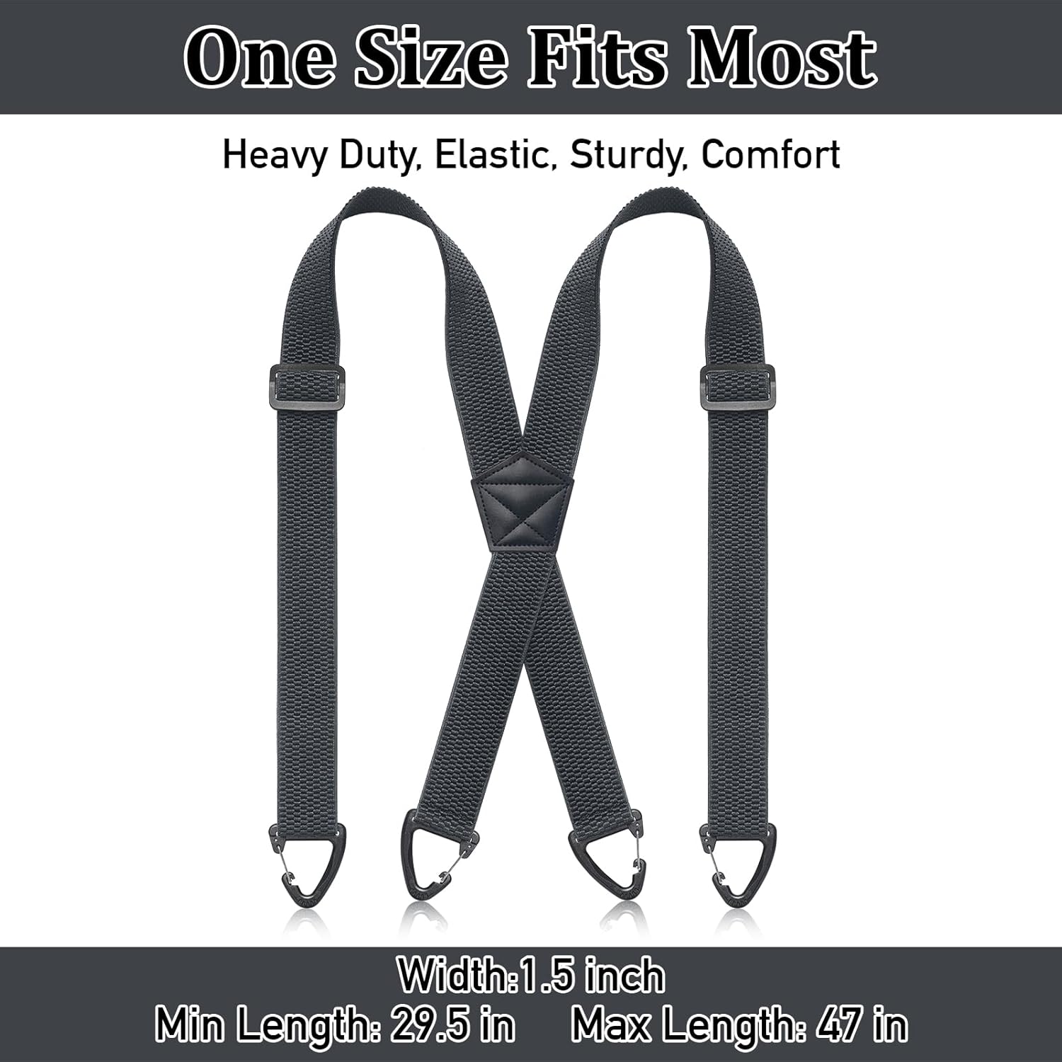Suspenders for Men Heavy Duty, X Back Hidden Suspender 1.5" Under Clothing, Adjustable Work Suspenders for Men Women thumbnail