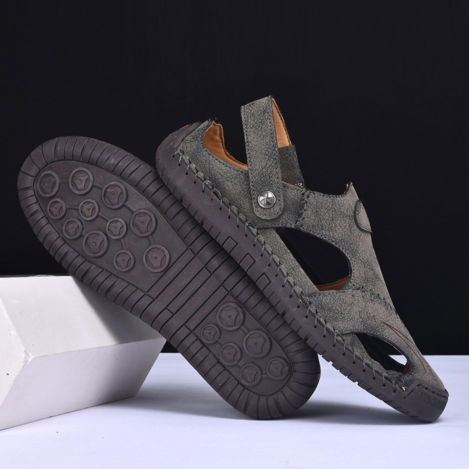Sandalias Playa Hombre Suela de Goma Malla Transpirable con Bandas Ajustables Senderismo Casual Chanclas Piscina Zapas Calzado Sandalia Antideslizante Comodo para Vacaciones Natacion