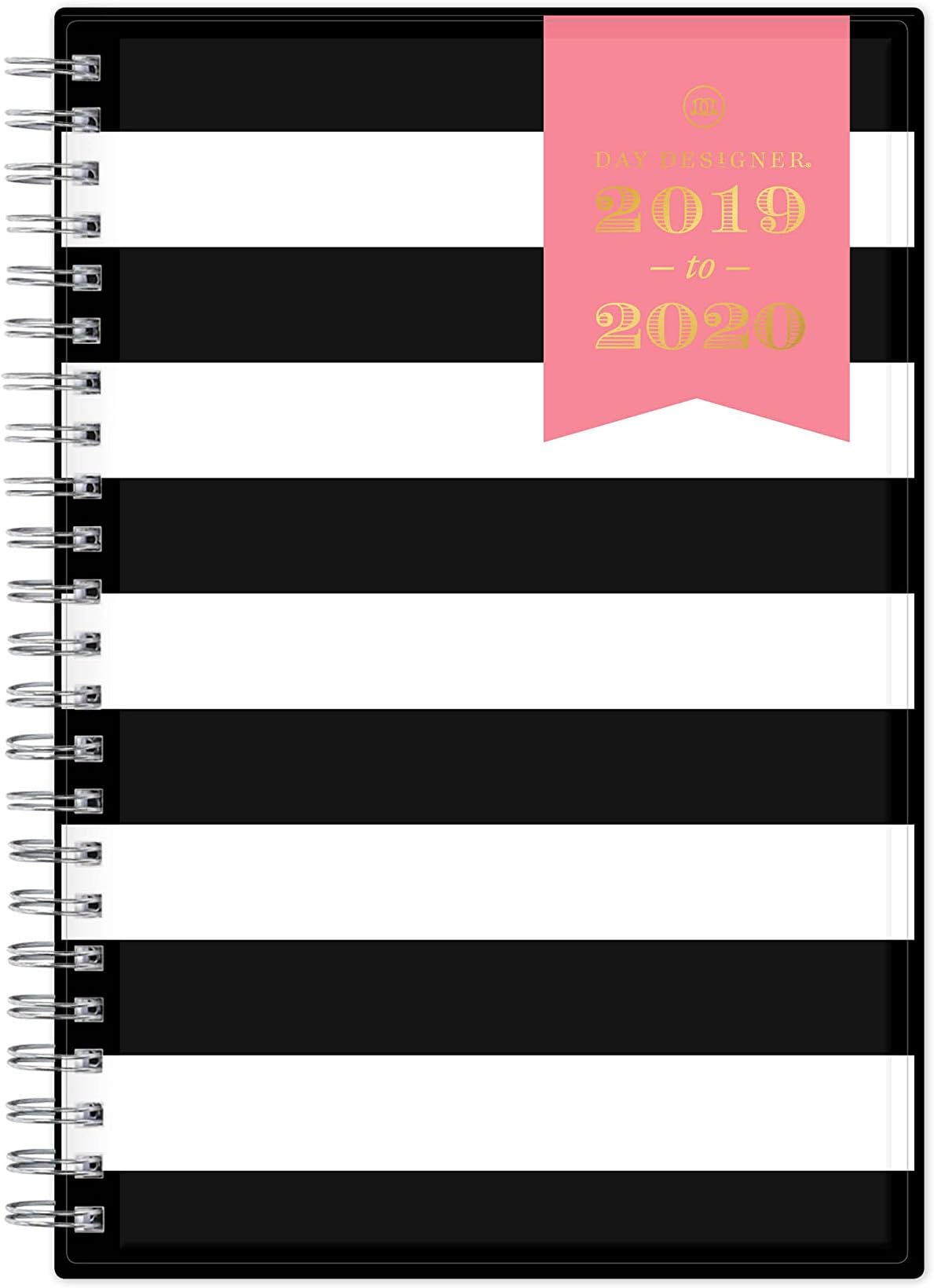 July 2019- June 2020 Weekly/Monthly Planner Notes,Blue Sky 5" x 8"/ Black Stripe