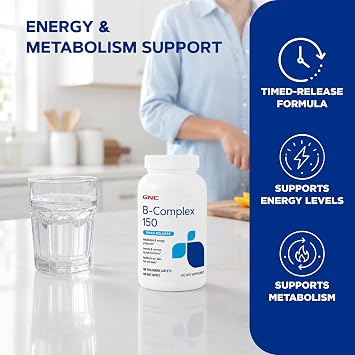GNC B-Complex 150, Metabolism & Energy Production, Timed-Release, 100 Count