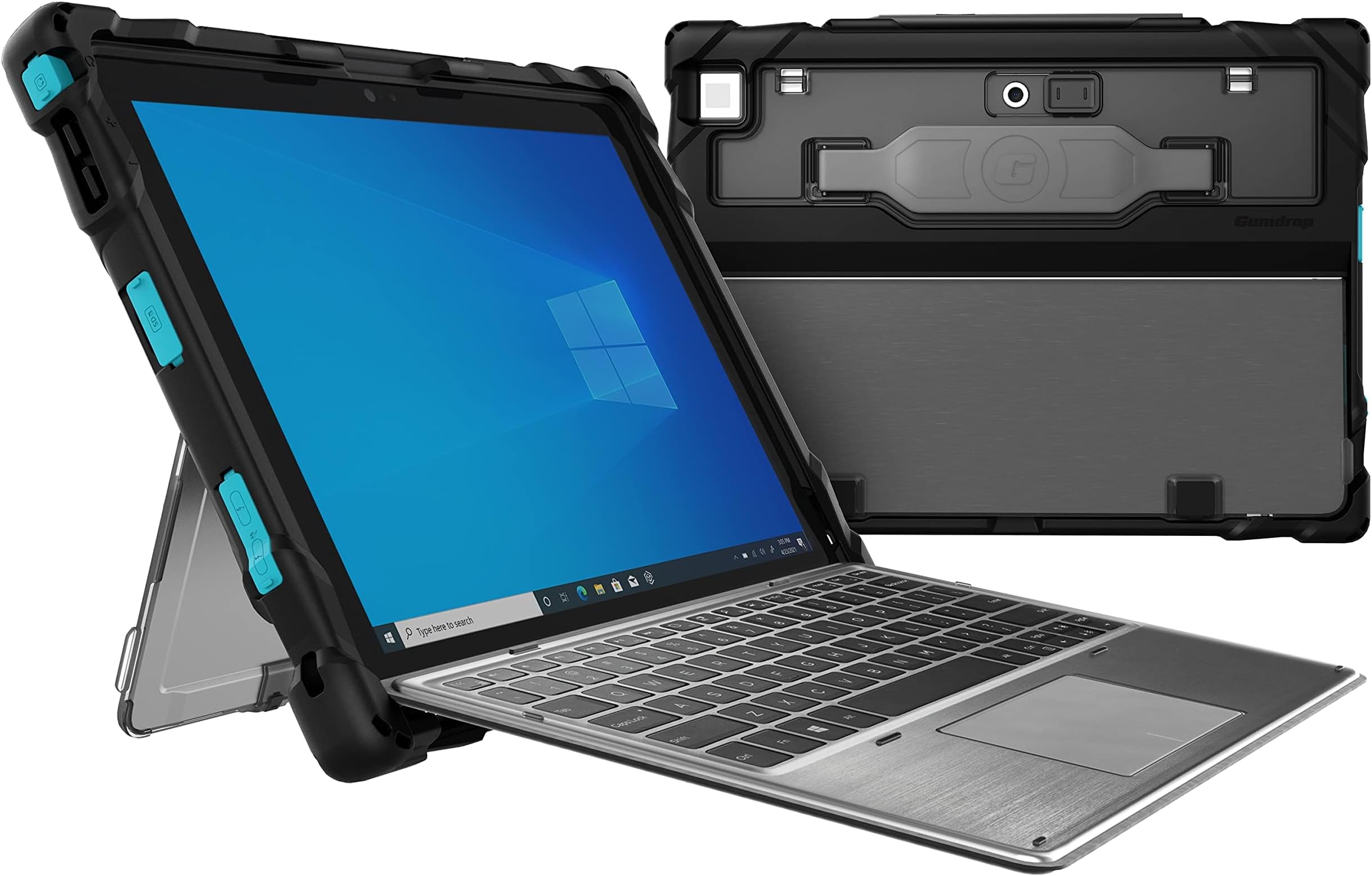 Gumdrop DropTech Custom Case Dell Latitude 7200/7210 (2-in-1) - Drop Tested Protection, Rubberized Thread on Sides, Seamless Asset Tagging, Snap in Installation for School or Work - Black