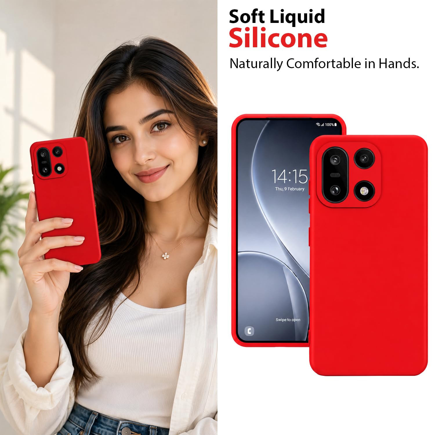 OnePlus 15 Silicone Case - Red -5