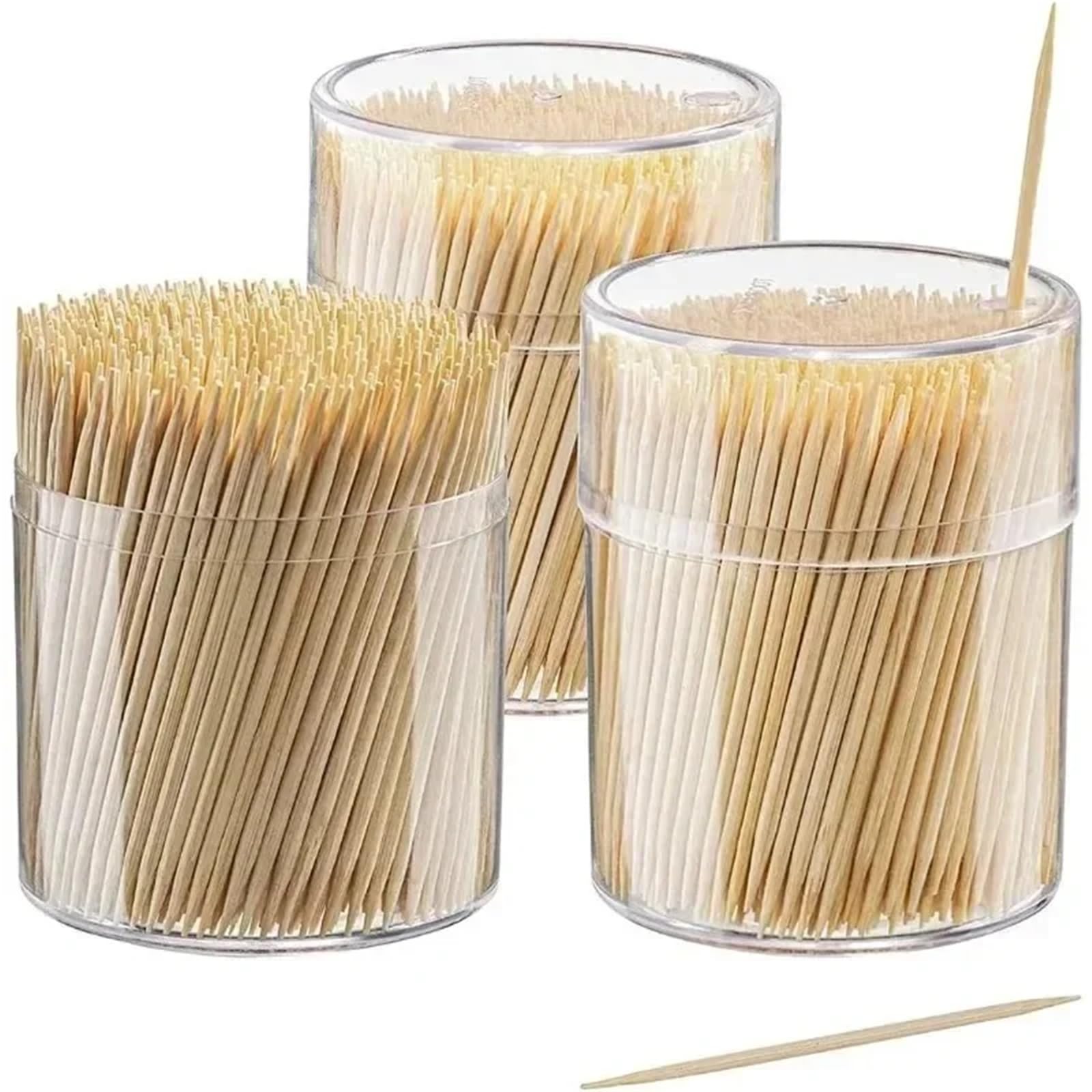 Wooden Toothpicks 4500 Count Bamboo Round Double Point for Teeth Cleaning -Wykałaczki koktajlowe