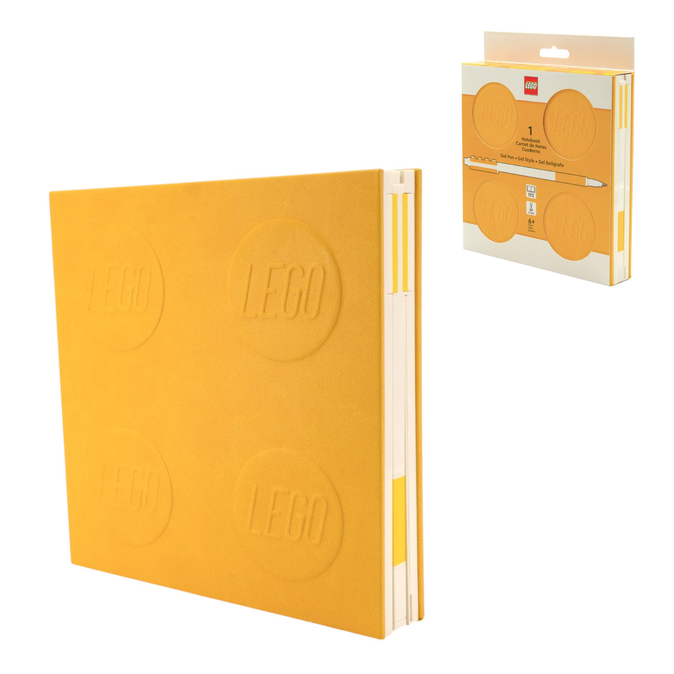 IQ LEGO Notebook with Lock & Gel Pen (Yellow) - 192 Page Lined Notebook in LEGO Design - Includes Gel Pen with 0.7mm Lead - Officially Licensed Product - Gift Idea for Children and Fans