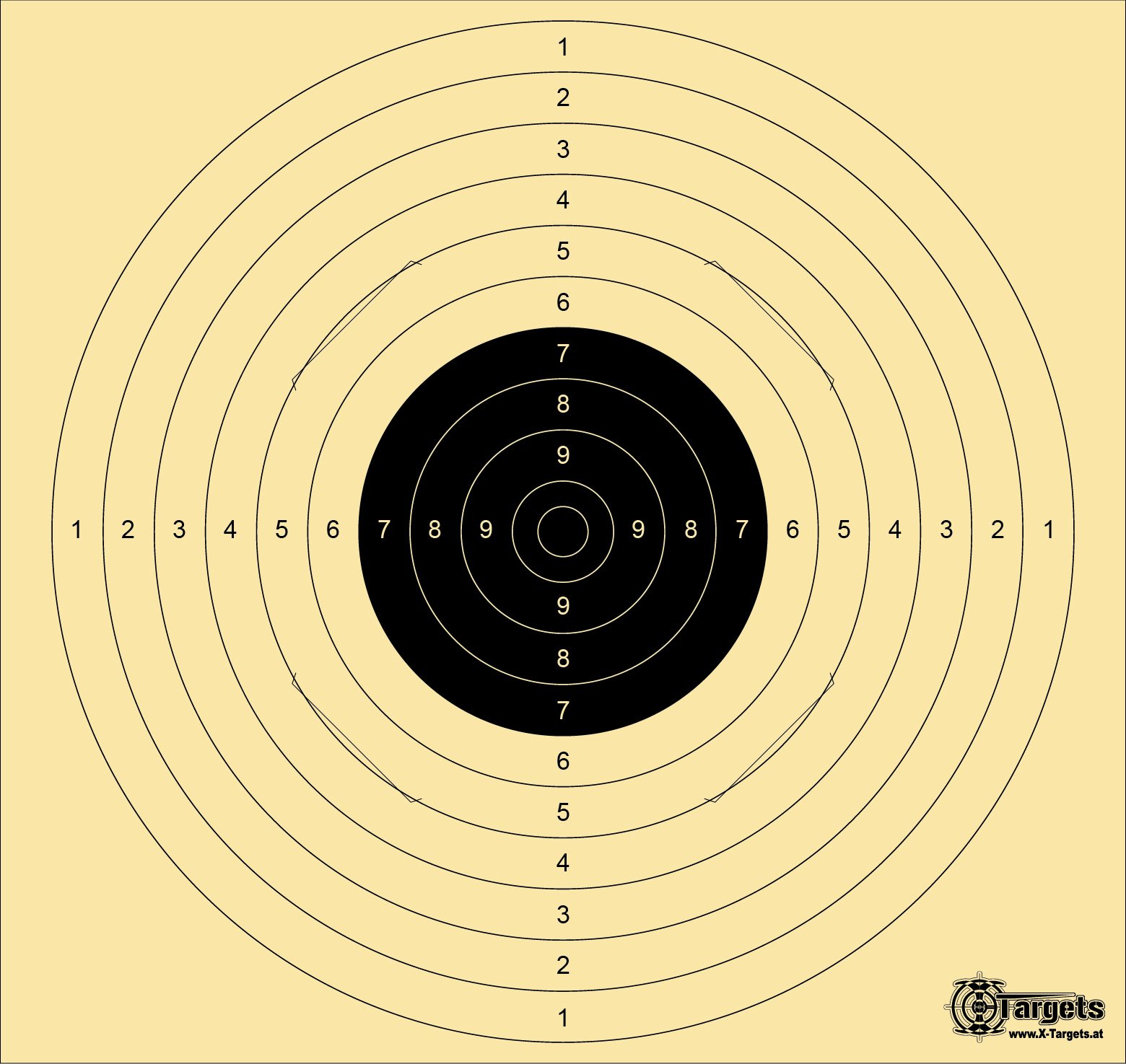 X-Targets Cible d'Archimè Rectangulaire Marron 55 x 52 cm Tir à l'arc sur cible Papier 200 g/m² Fendue