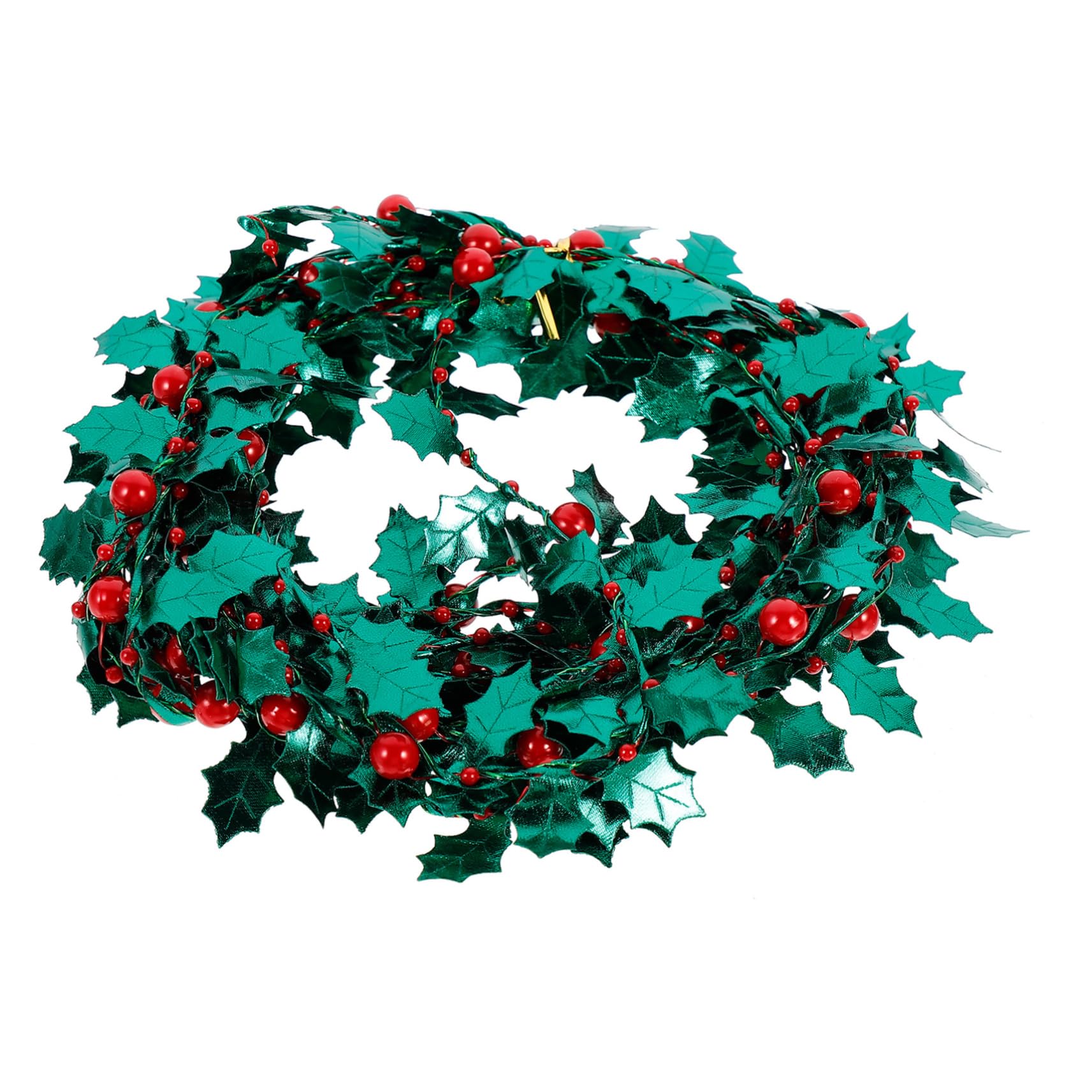 KONTONTY Christmas Tinsel Wire 5m Green Leaf DIY Craft Garland Party Accessory Tinsel Ribbon for Christmas Tree Decor