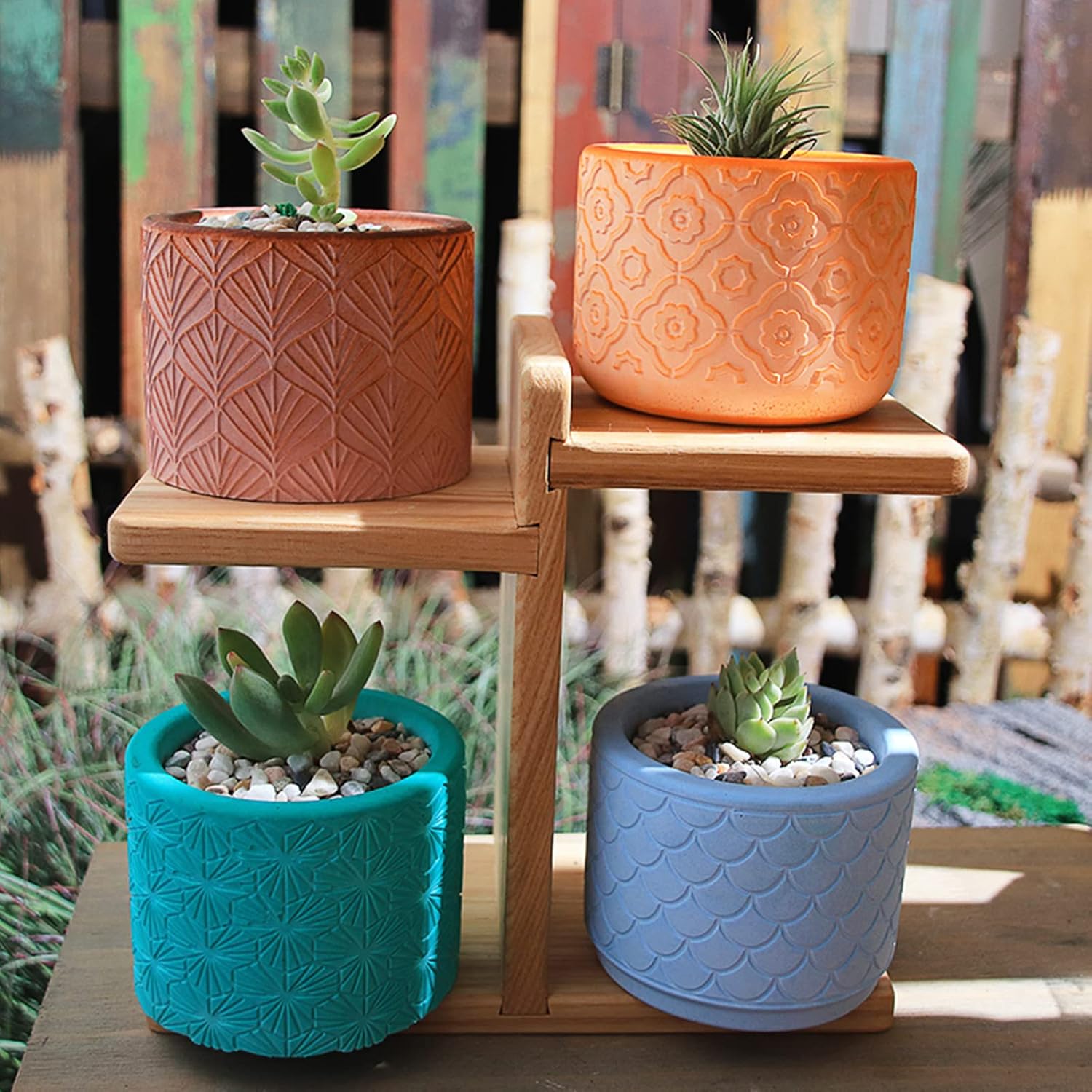 Round Vintage Pattern Concrete Flower Pot Silicone Mold Plaster Succulent Planter Vase Mold Candle Pen Holder Epoxy Resin Cement Clay Mould