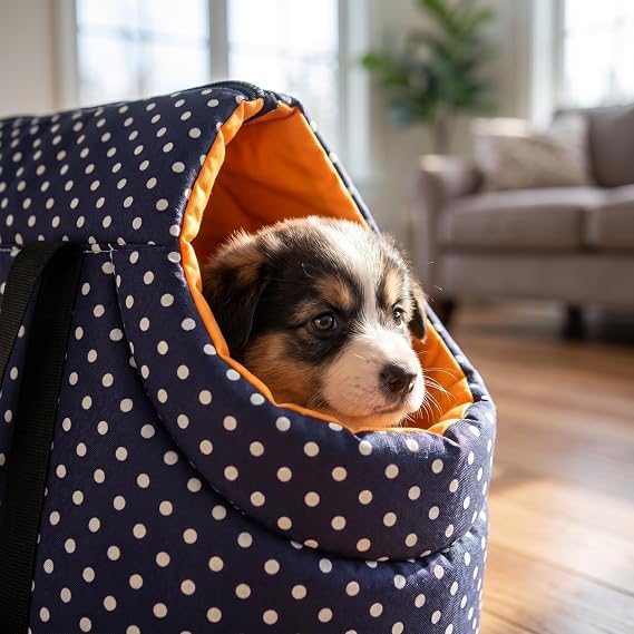 Mikikit Pet Shoulder Bag Portable Pet Bag Backpack Dog Travel for Carrying Pets Breathable Scratch-Resistant Storage Pouch Foldable Shoulder Strap Zipper Access 13.77X8.66X7.87In