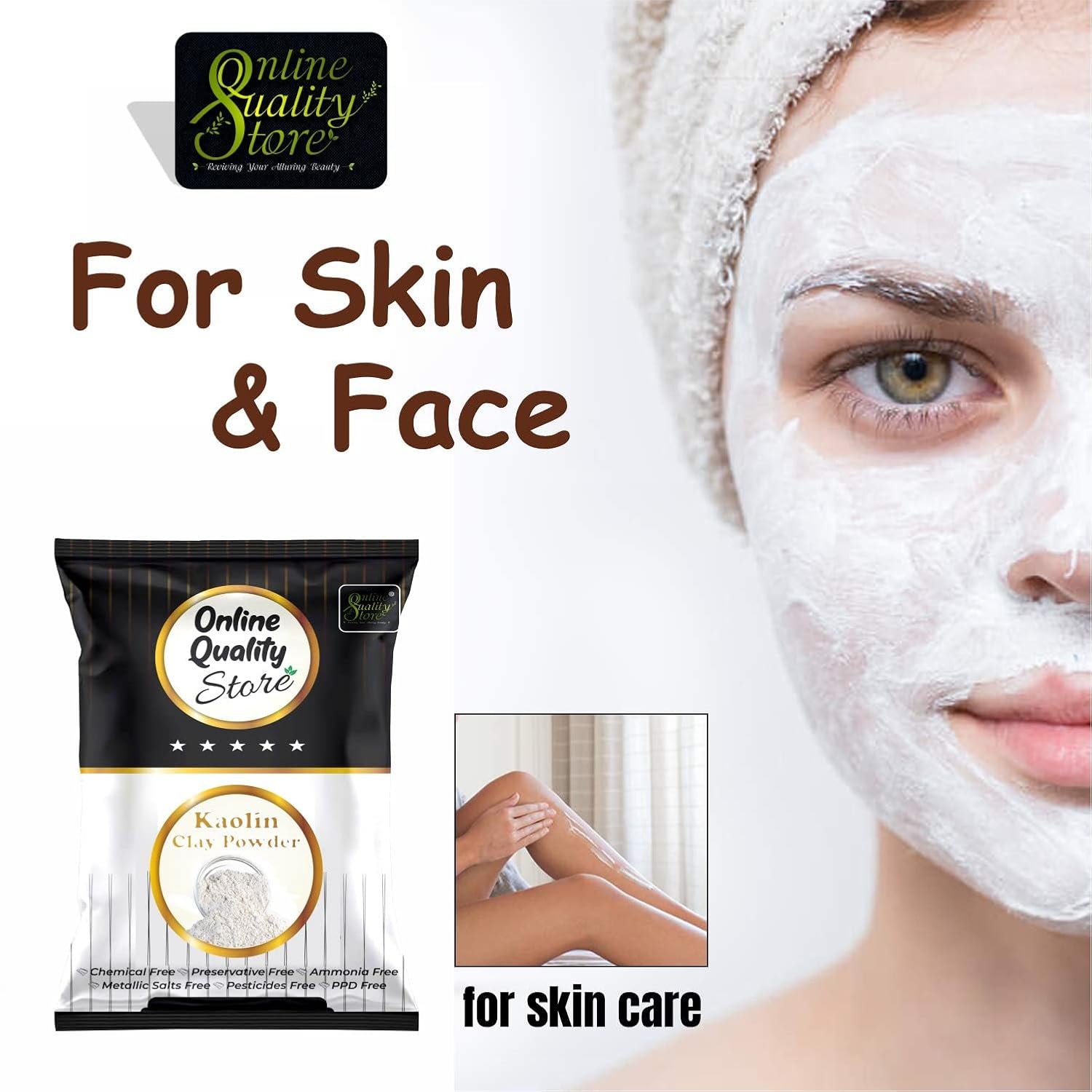 Online Quality Store natural Kaolin Clay Powder |China clay - For Acne, Blackheads |Face Masks |kaolin clay powder for face organic |Kaolin Powder for Skin |china clay powder |face care products,100g 3