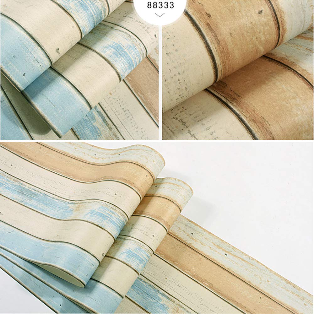 Papel Pintado No Tejido Azul Rayas Vintage - 10.05x0.53 M, Fácil De Colocar, Para Dormitorio, Salón, Cocina