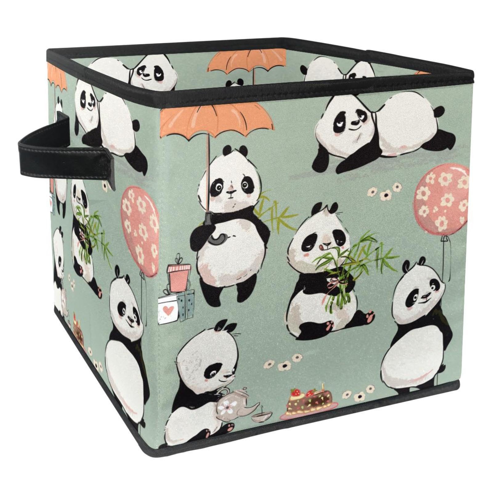 Bacs de rangement pour jouets et livres boîte souple pliable panda pour étagère