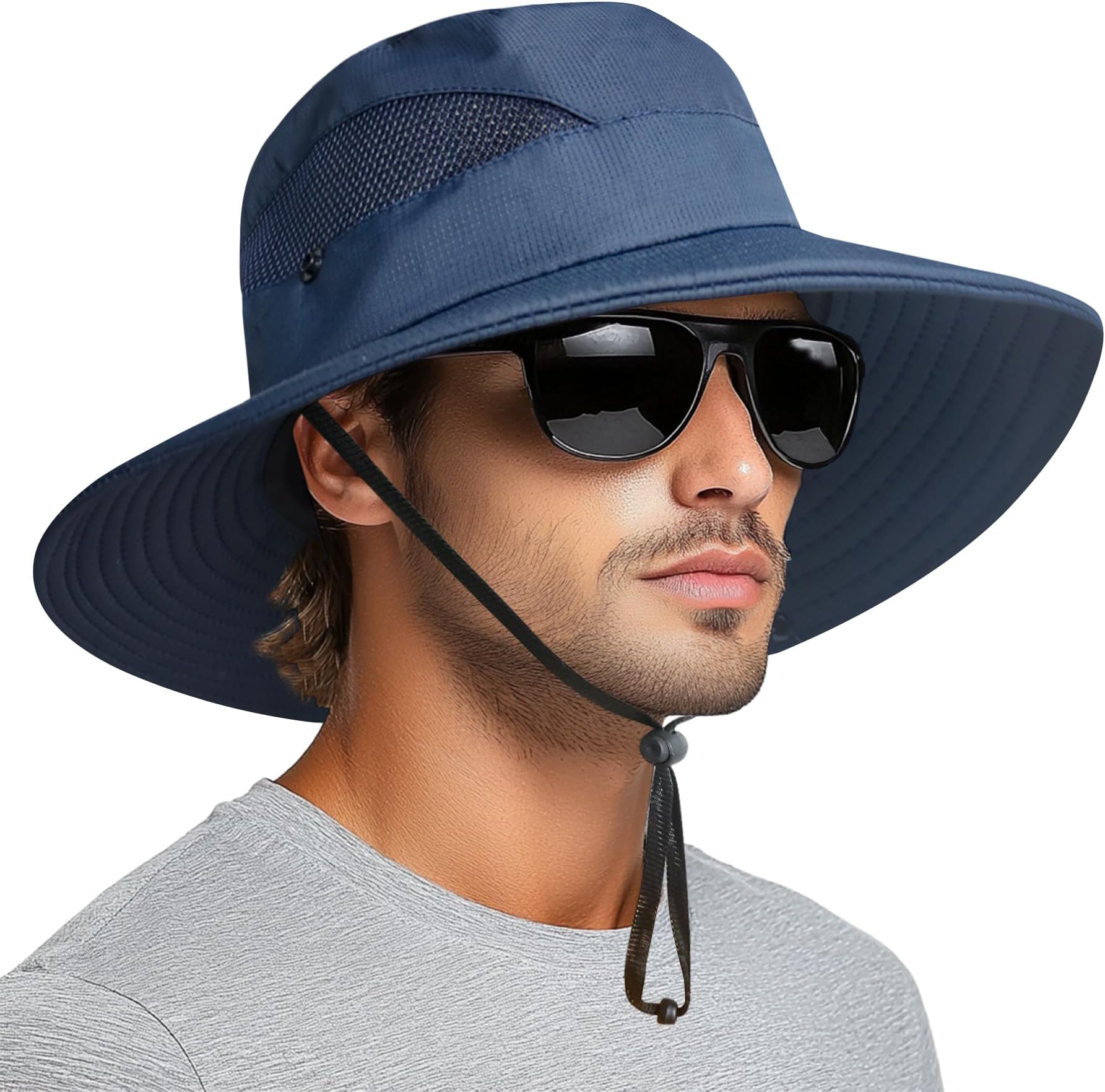 PFFY Sun Bucket Hats for Men Women 3” Wide Brim UPF 50+ Fishing & Beach Hat