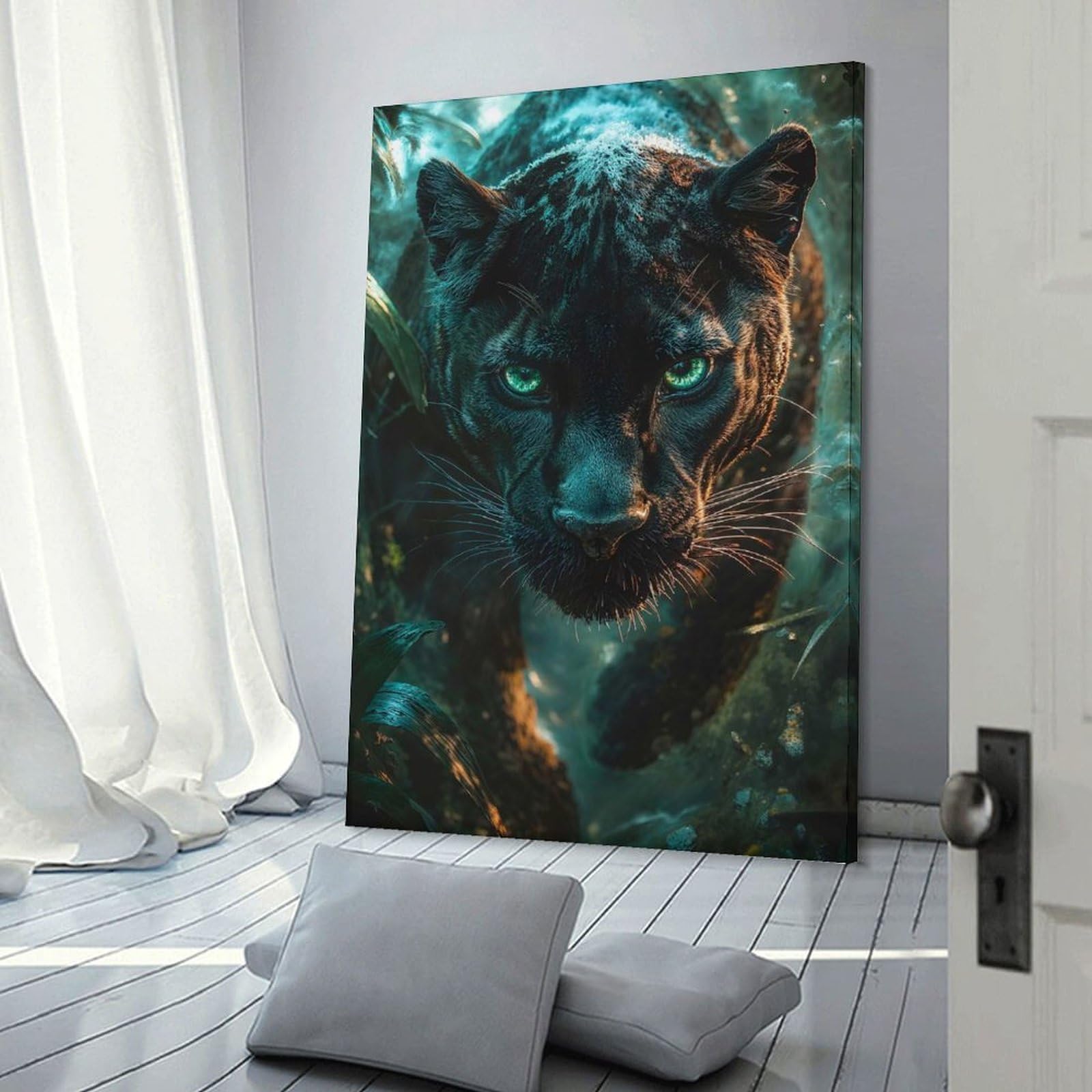 Black Panther Close-Up Wall Picture Print 20x30inch(50x75cm), for Lounge Decor, Offices Or Entryway Styling, A Flexible Wall Accent for Shared Spaces